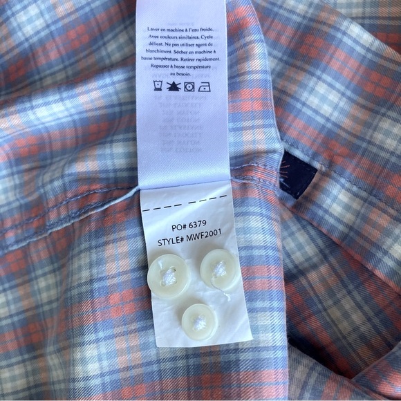 Faherty Men's Blue and Pink Plaid Casual Button Down Shirt Cotton/ Nylon Size S - Picture 12 of 12